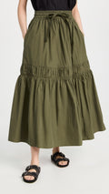 Cotton mid elastic skirt